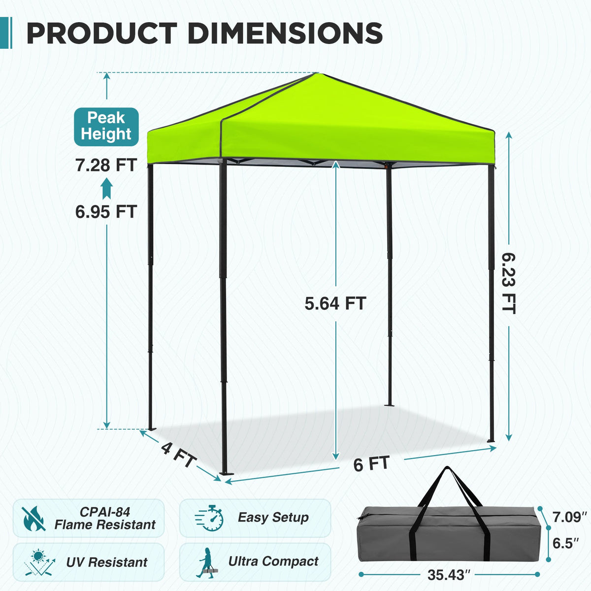 6x4 Instant Pop Up Canopy Tent - Eagle Peak®