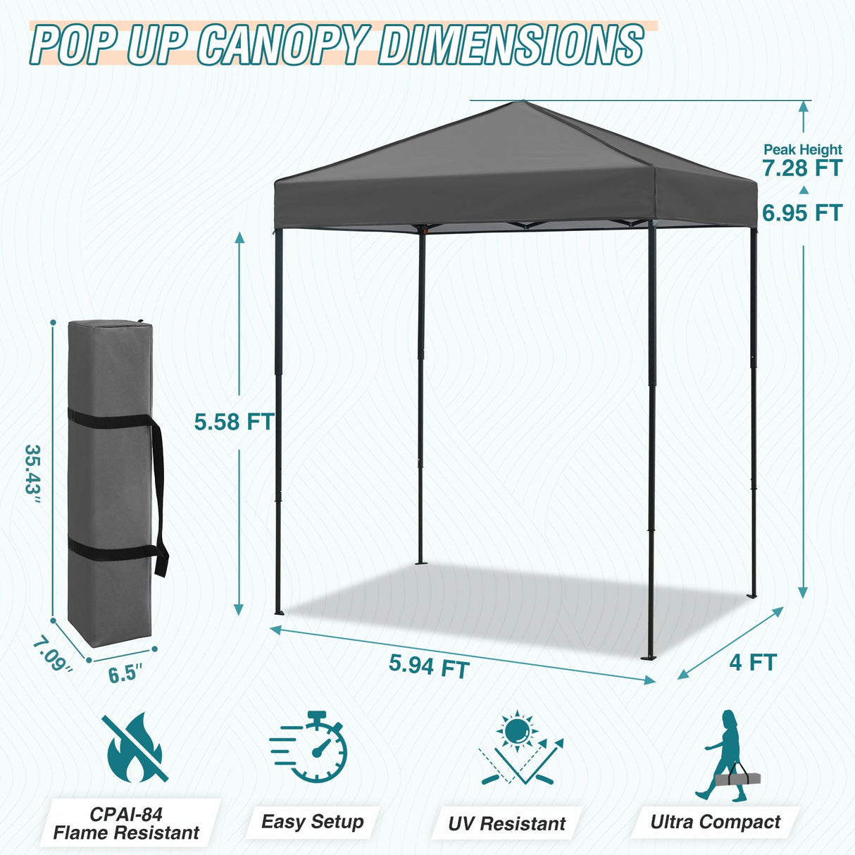 6x4 Instant Pop Up Canopy Tent - Eagle Peak Custom Canopy Tent