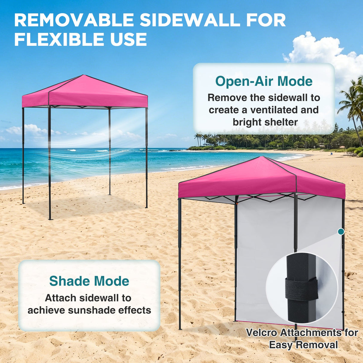 6x4 Instant Pop Up Canopy Tent with 1 Side Wall Panel - Eagle Peak®