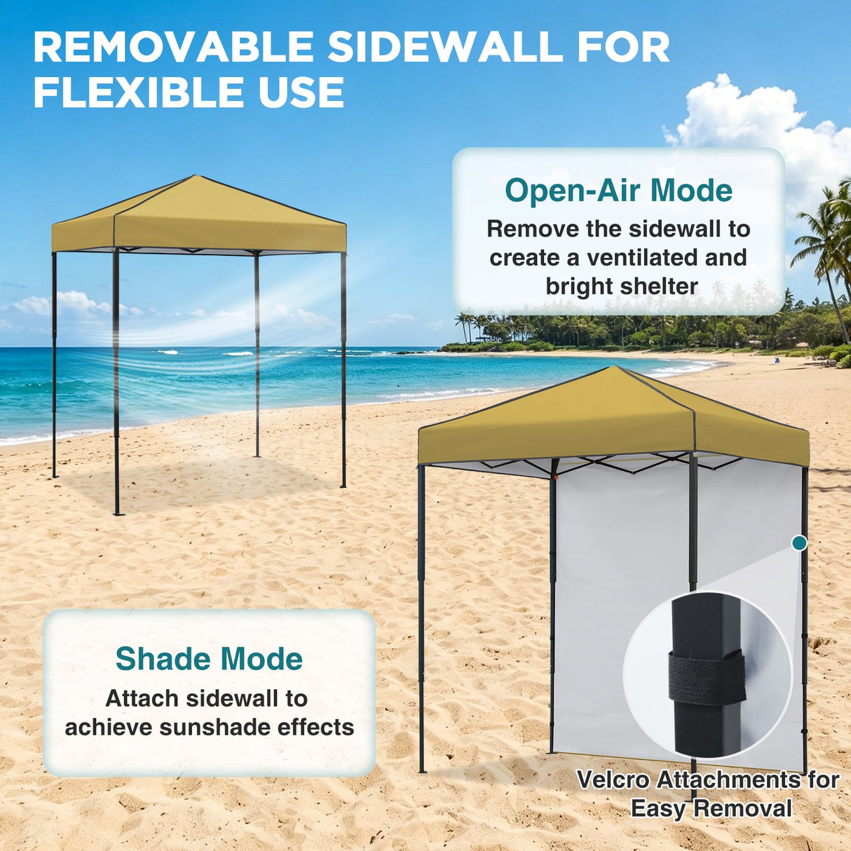 6x4 Instant Pop Up Canopy Tent with 1 Side Wall Panel - Eagle Peak®