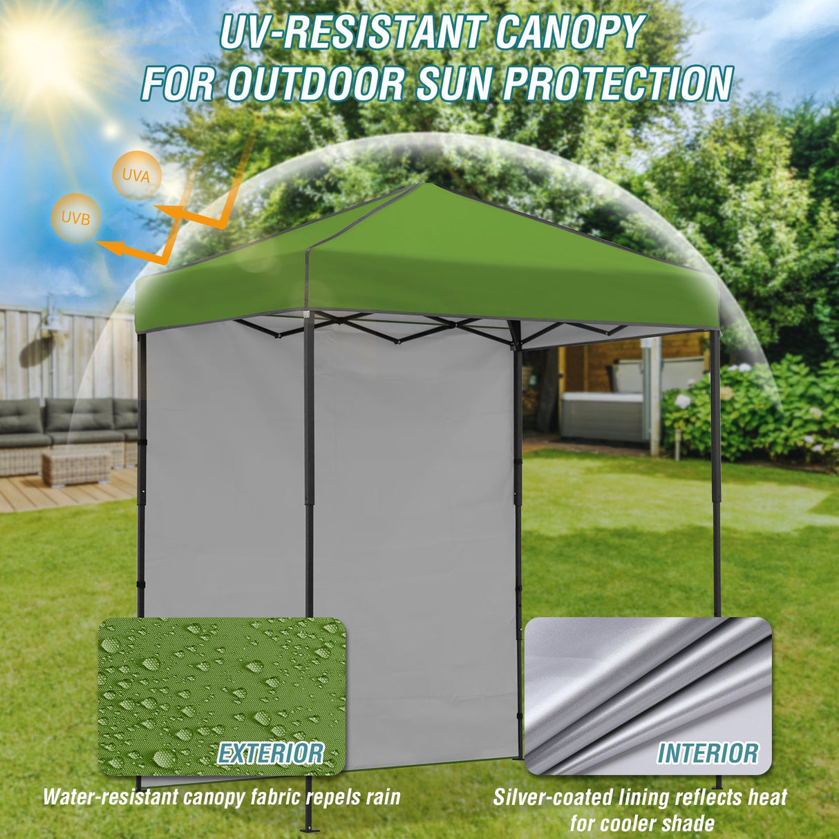 6x4 Instant Pop Up Canopy Tent with 1 Side Wall Panel - Eagle Peak Custom Canopy Tent