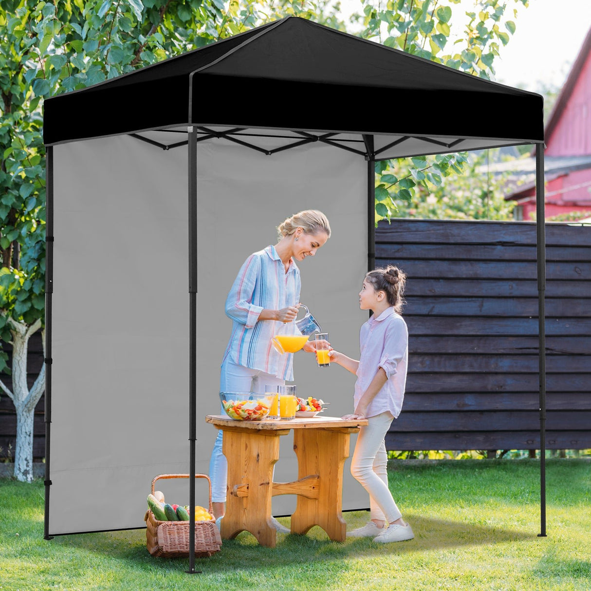 6x4 Instant Pop Up Canopy Tent with 1 Side Wall Panel - Eagle Peak Custom Canopy Tent