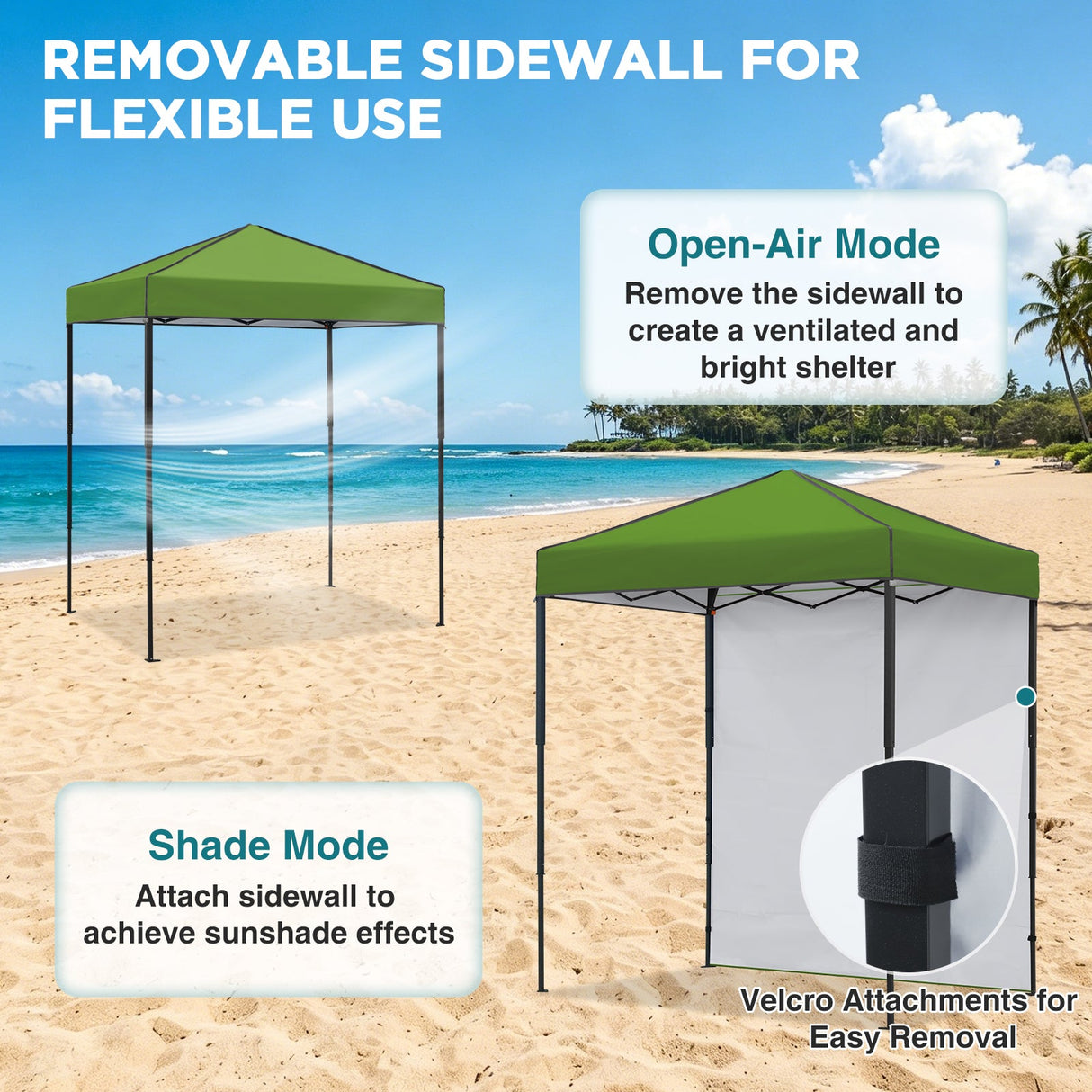6x4 Instant Pop Up Canopy Tent with 1 Side Wall Panel - Eagle Peak®