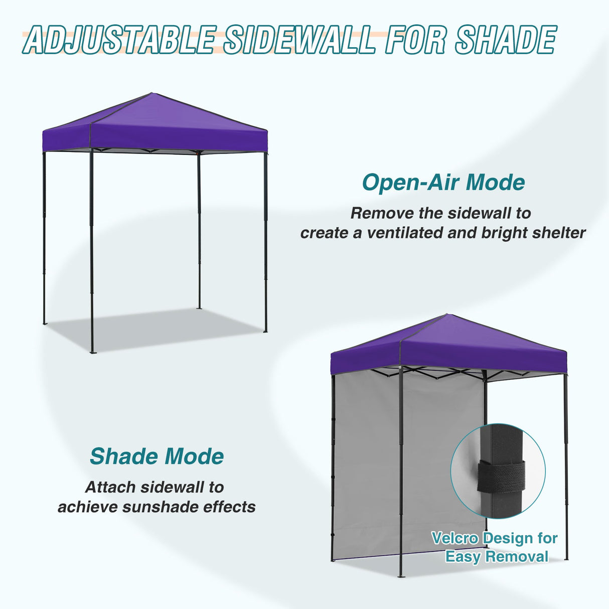 6x4 Instant Pop Up Canopy Tent with 1 Side Wall Panel - Eagle Peak Custom Canopy Tent