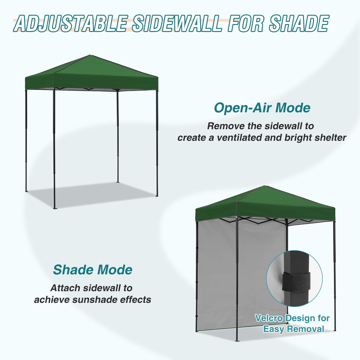 6x4 Instant Pop Up Canopy Tent with 1 Side Wall Panel - Eagle Peak Custom Canopy Tent