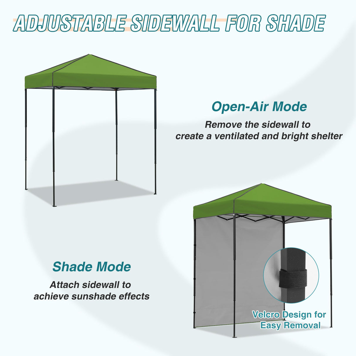 6x4 Instant Pop Up Canopy Tent with 1 Side Wall Panel - Eagle Peak Custom Canopy Tent