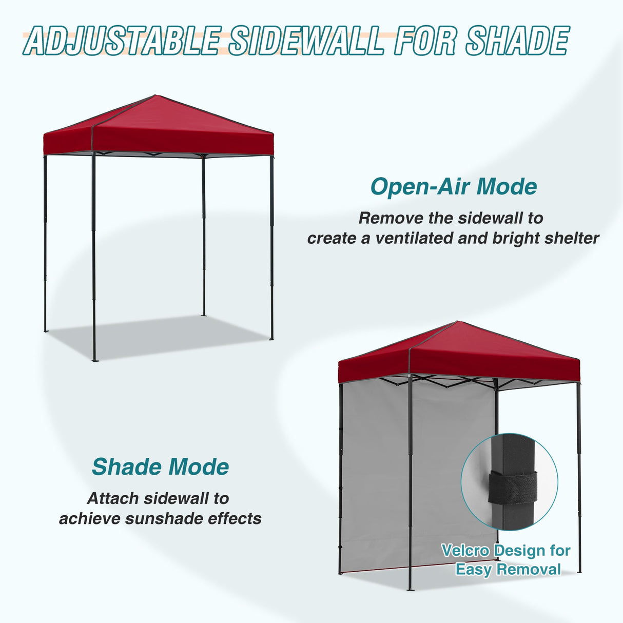 6x4 Instant Pop Up Canopy Tent with 1 Side Wall Panel - Eagle Peak Custom Canopy Tent