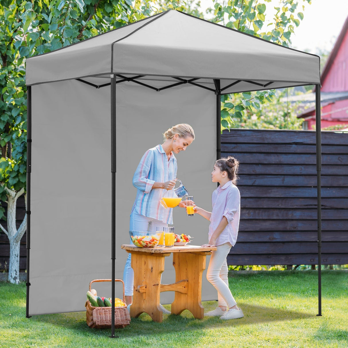 6x4 Instant Pop Up Canopy Tent with 1 Side Wall Panel - Eagle Peak Custom Canopy Tent