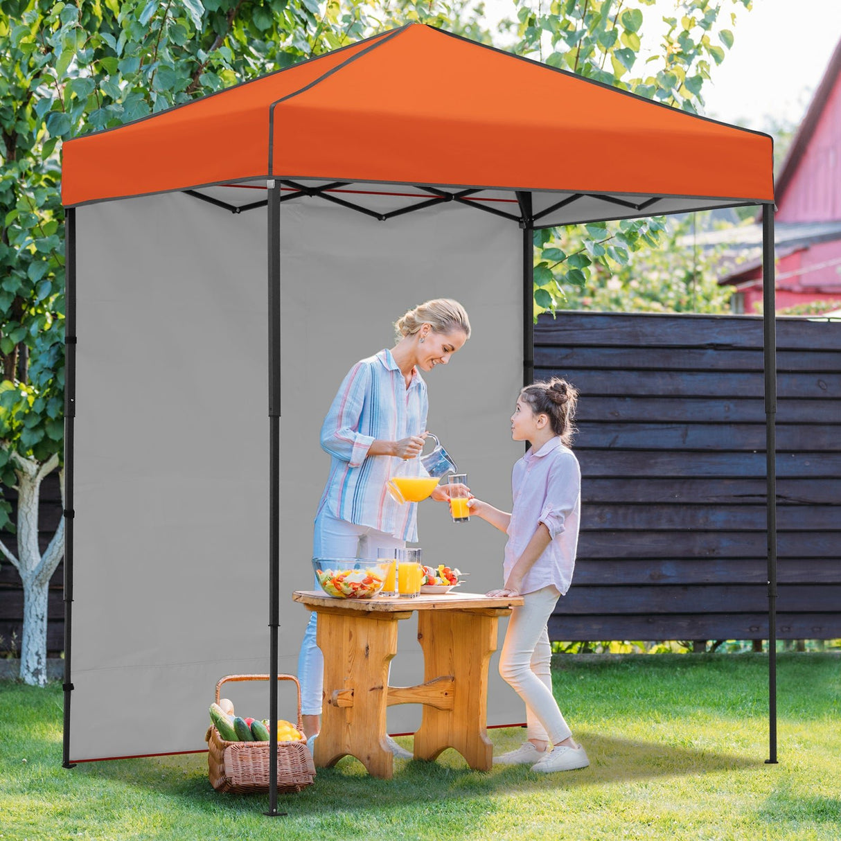 6x4 Instant Pop Up Canopy Tent with 1 Side Wall Panel - Eagle Peak Custom Canopy Tent