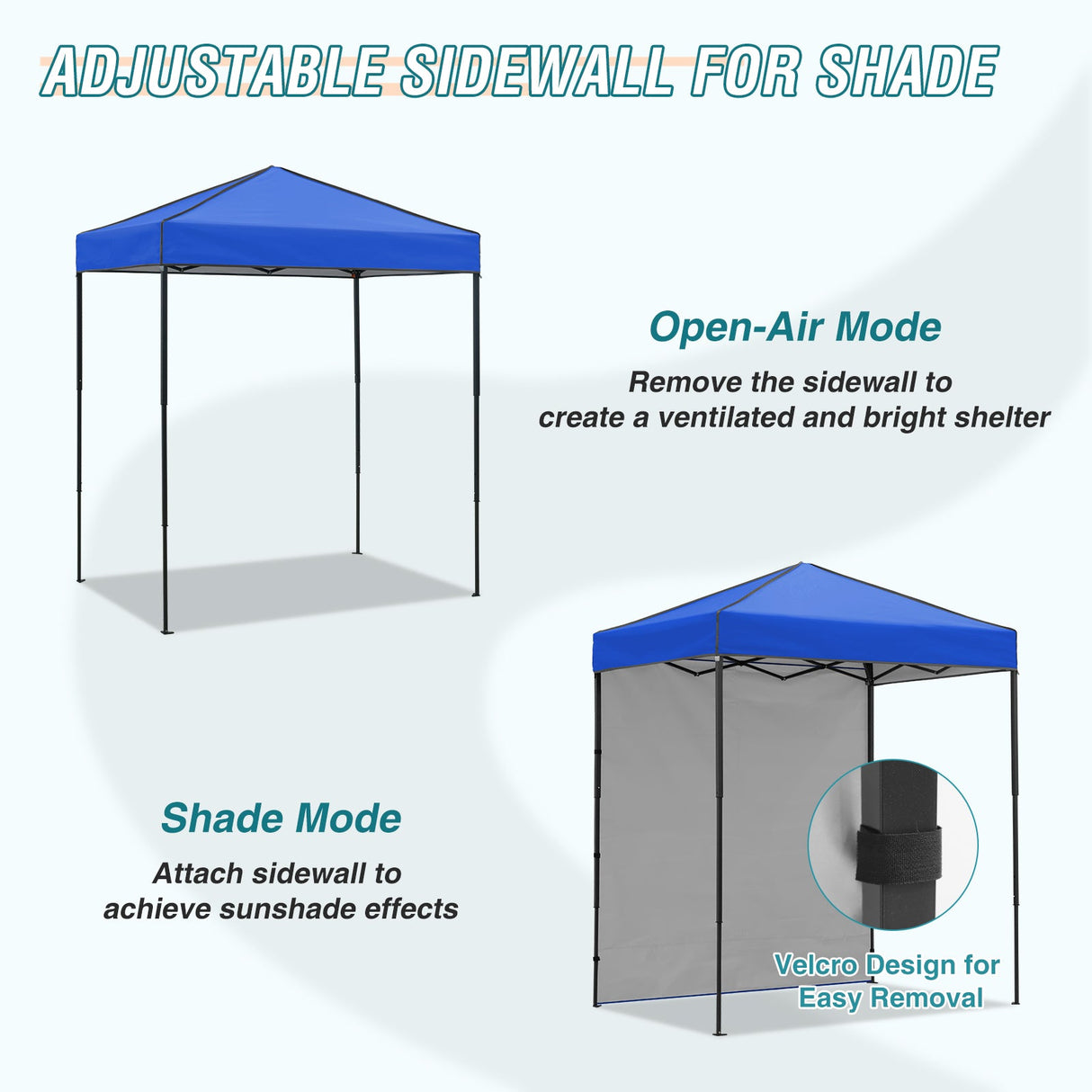 6x4 Instant Pop Up Canopy Tent with 1 Side Wall Panel - Eagle Peak Custom Canopy Tent