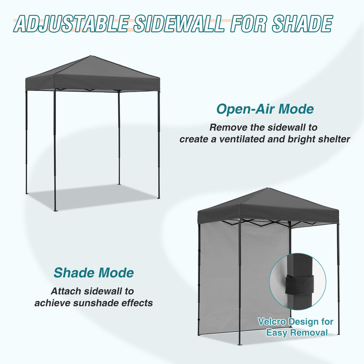 6x4 Instant Pop Up Canopy Tent with 1 Side Wall Panel - Eagle Peak Custom Canopy Tent