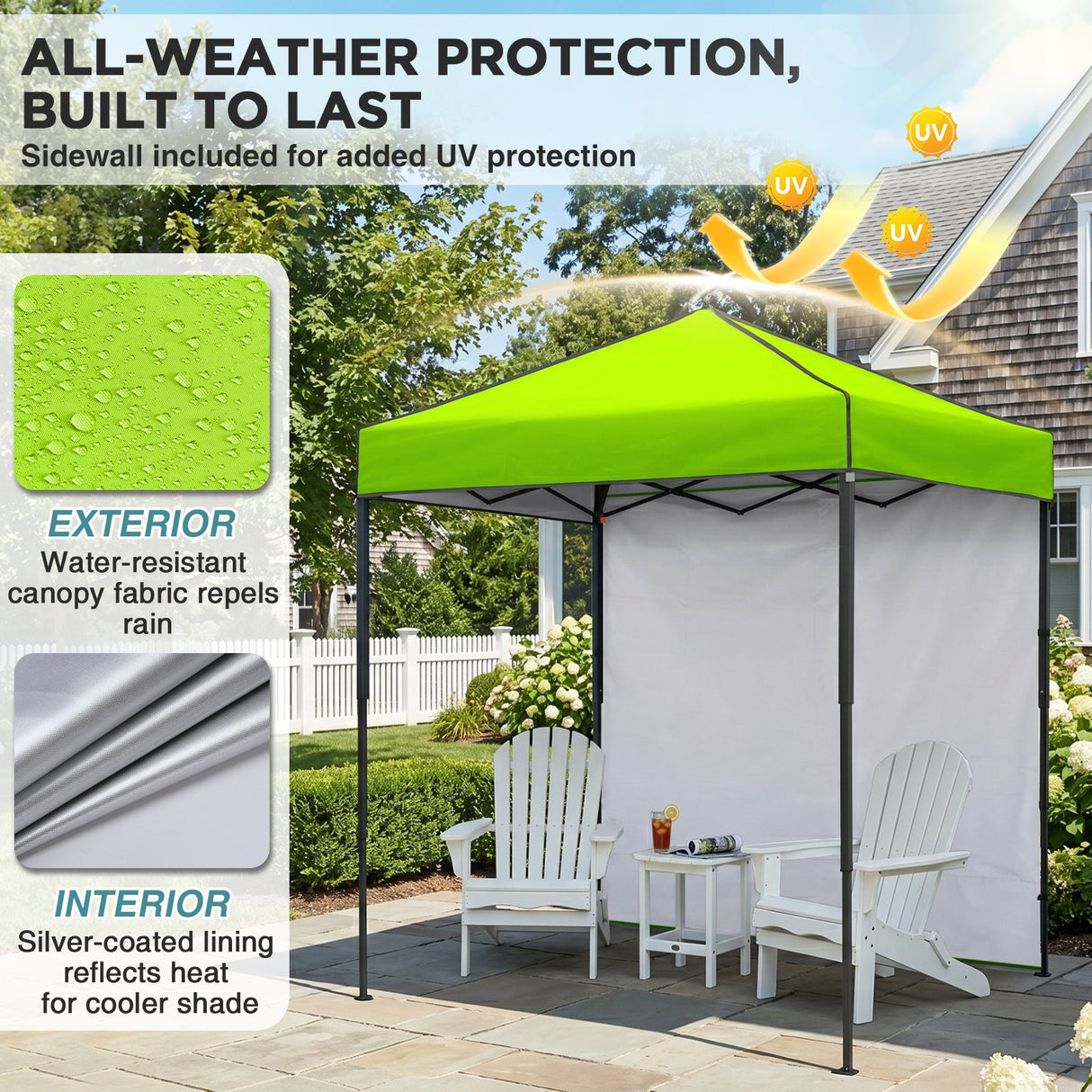 6x4 Instant Pop Up Canopy Tent with 1 Side Wall Panel - Eagle Peak®
