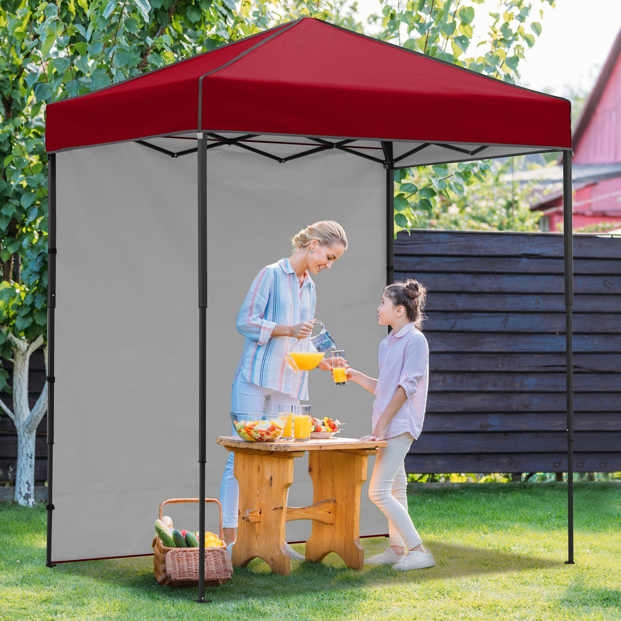 6x4 Instant Pop Up Canopy Tent with 1 Side Wall Panel - Eagle Peak Custom Canopy Tent