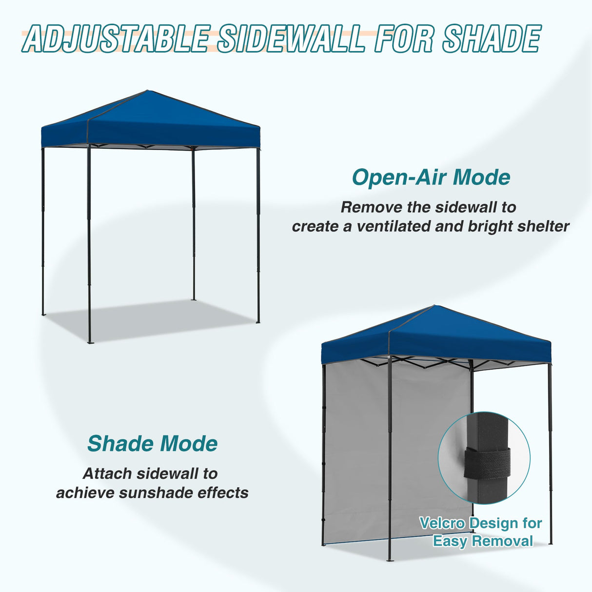 6x4 Instant Pop Up Canopy Tent with 1 Side Wall Panel - Eagle Peak Custom Canopy Tent