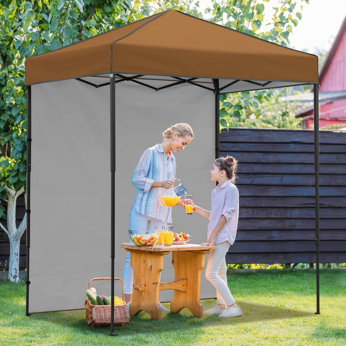 6x4 Instant Pop Up Canopy Tent with 1 Side Wall Panel - Eagle Peak Custom Canopy Tent