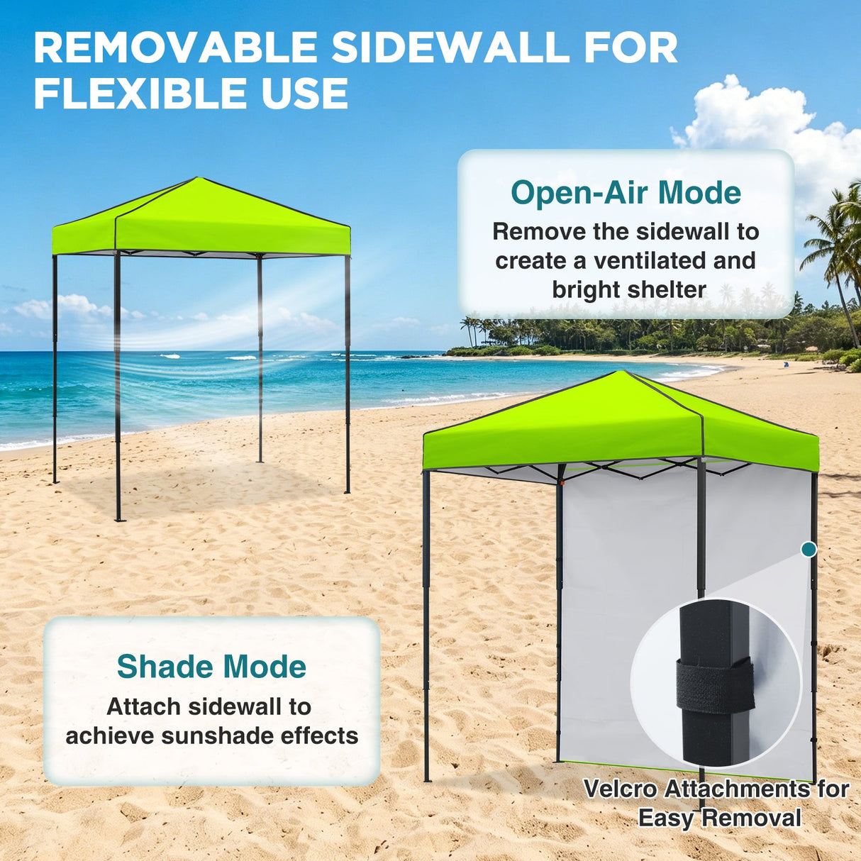 6x4 Instant Pop Up Canopy Tent with 1 Side Wall Panel - Eagle Peak®