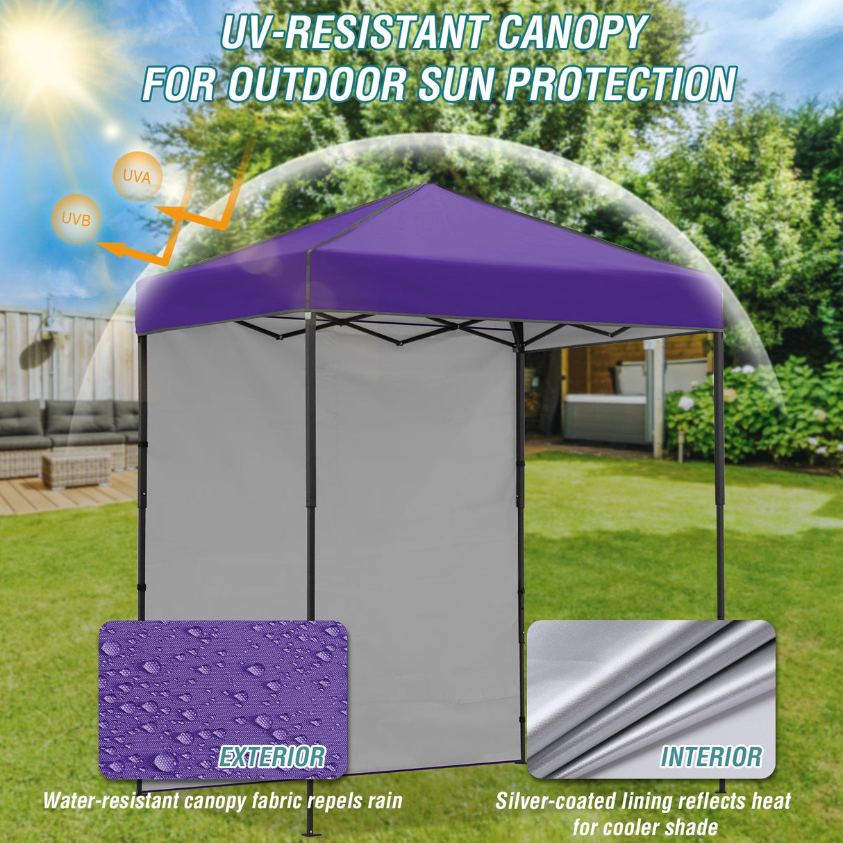 6x4 Instant Pop Up Canopy Tent with 1 Side Wall Panel - Eagle Peak Custom Canopy Tent