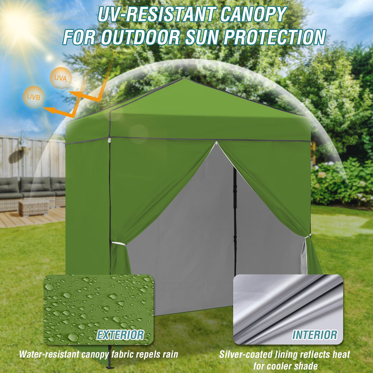 6x4 Instant Pop Up Canopy Tent with 4 Side Wall Panels - Eagle Peak Custom Canopy Tent