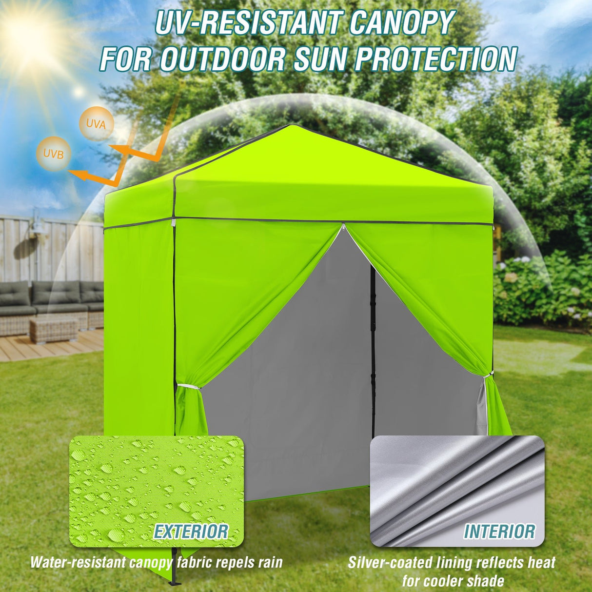 6x4 Instant Pop Up Canopy Tent with 4 Side Wall Panels - Eagle Peak Custom Canopy Tent