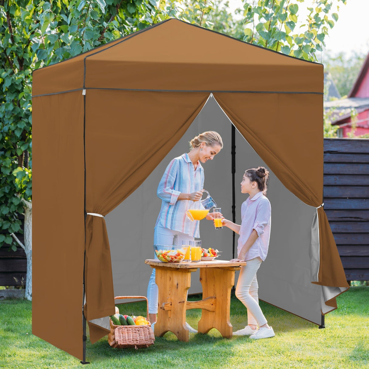 6x4 Instant Pop Up Canopy Tent with 4 Side Wall Panels - Eagle Peak Custom Canopy Tent