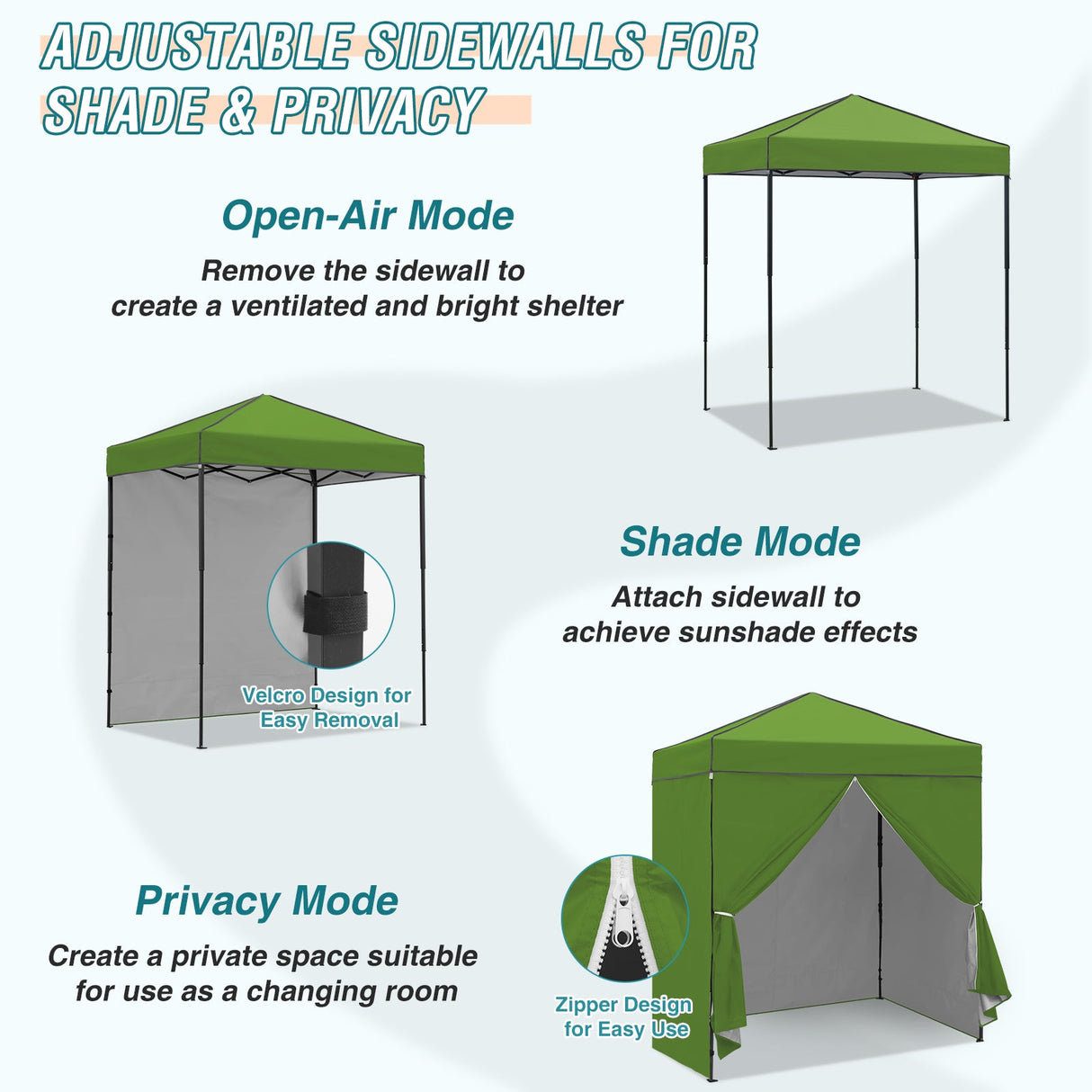 6x4 Instant Pop Up Canopy Tent with 4 Side Wall Panels - Eagle Peak Custom Canopy Tent