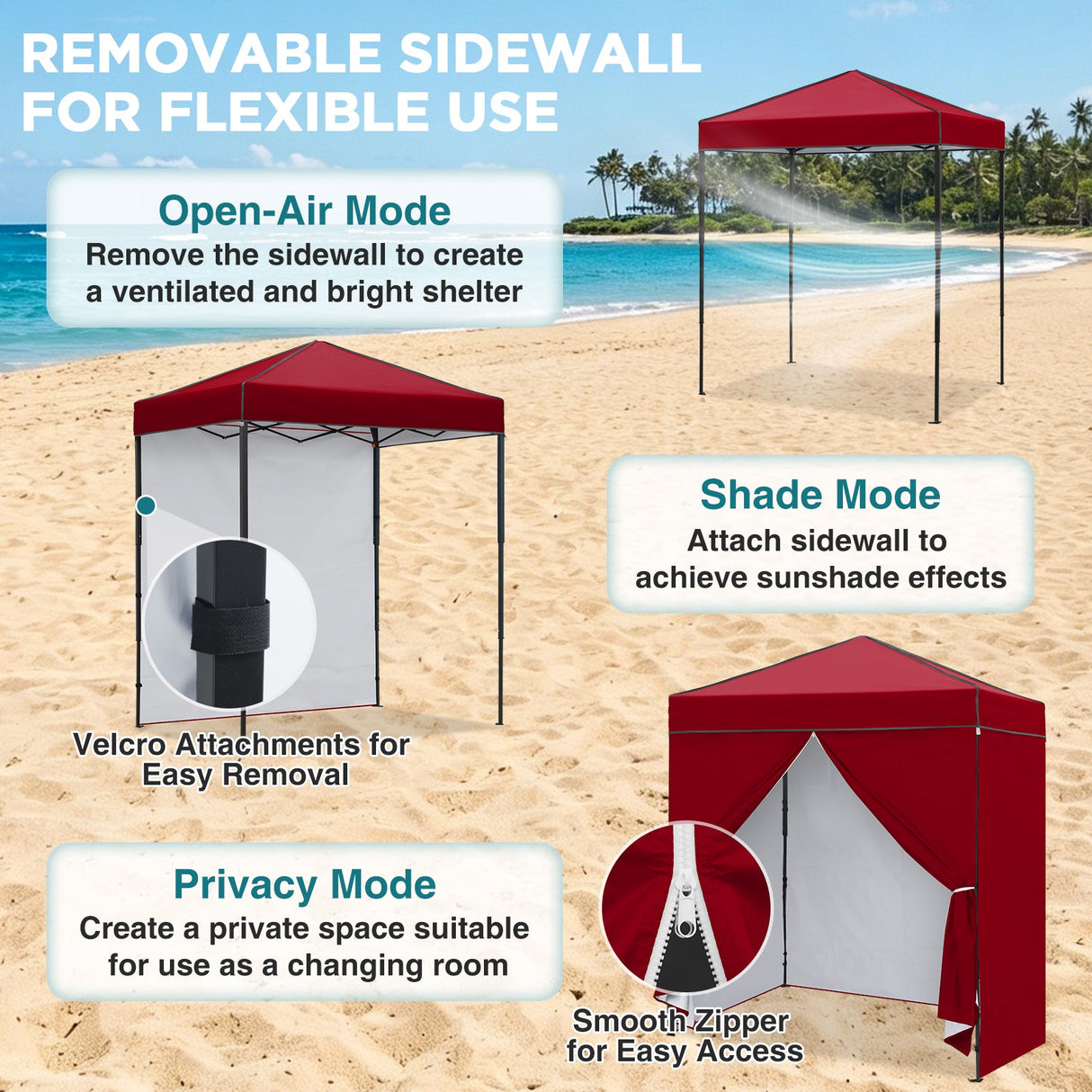6x4 Instant Pop Up Canopy Tent with 4 Side Wall Panels - Eagle Peak®