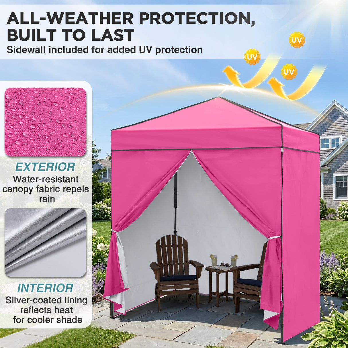 6x4 Instant Pop Up Canopy Tent with 4 Side Wall Panels - Eagle Peak®