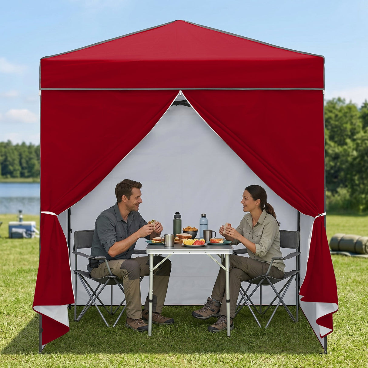 6x4 Instant Pop Up Canopy Tent with 4 Side Wall Panels - Eagle Peak®