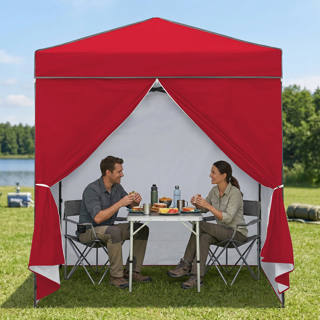 6x4 Instant Pop Up Canopy Tent with 4 Side Wall Panels - Eagle Peak®