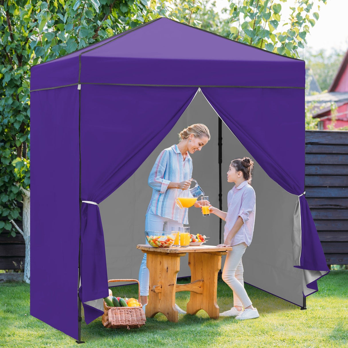 6x4 Instant Pop Up Canopy Tent with 4 Side Wall Panels - Eagle Peak Custom Canopy Tent