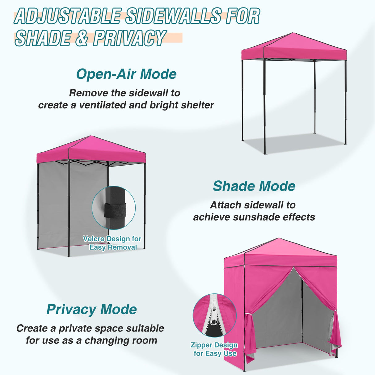 6x4 Instant Pop Up Canopy Tent with 4 Side Wall Panels - Eagle Peak