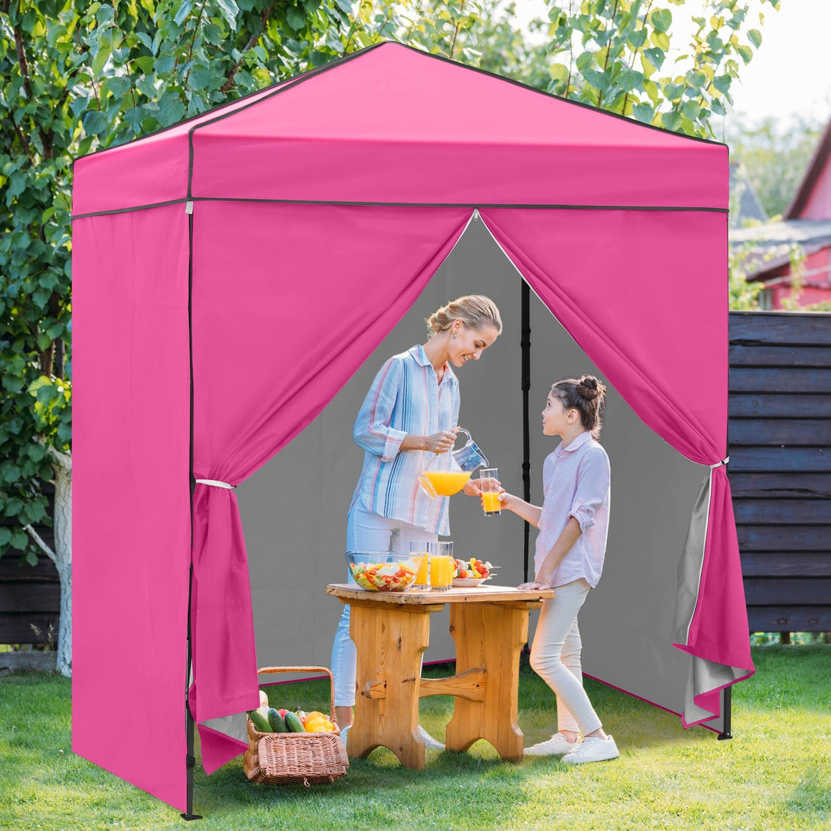6x4 Instant Pop Up Canopy Tent with 4 Side Wall Panels - Eagle Peak