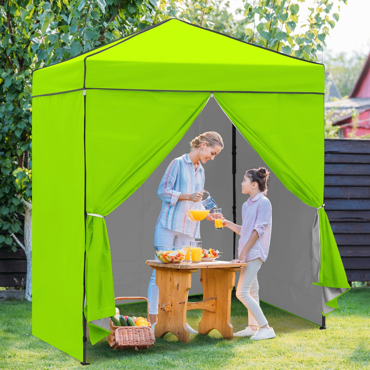 6x4 Instant Pop Up Canopy Tent with 4 Side Wall Panels - Eagle Peak Custom Canopy Tent