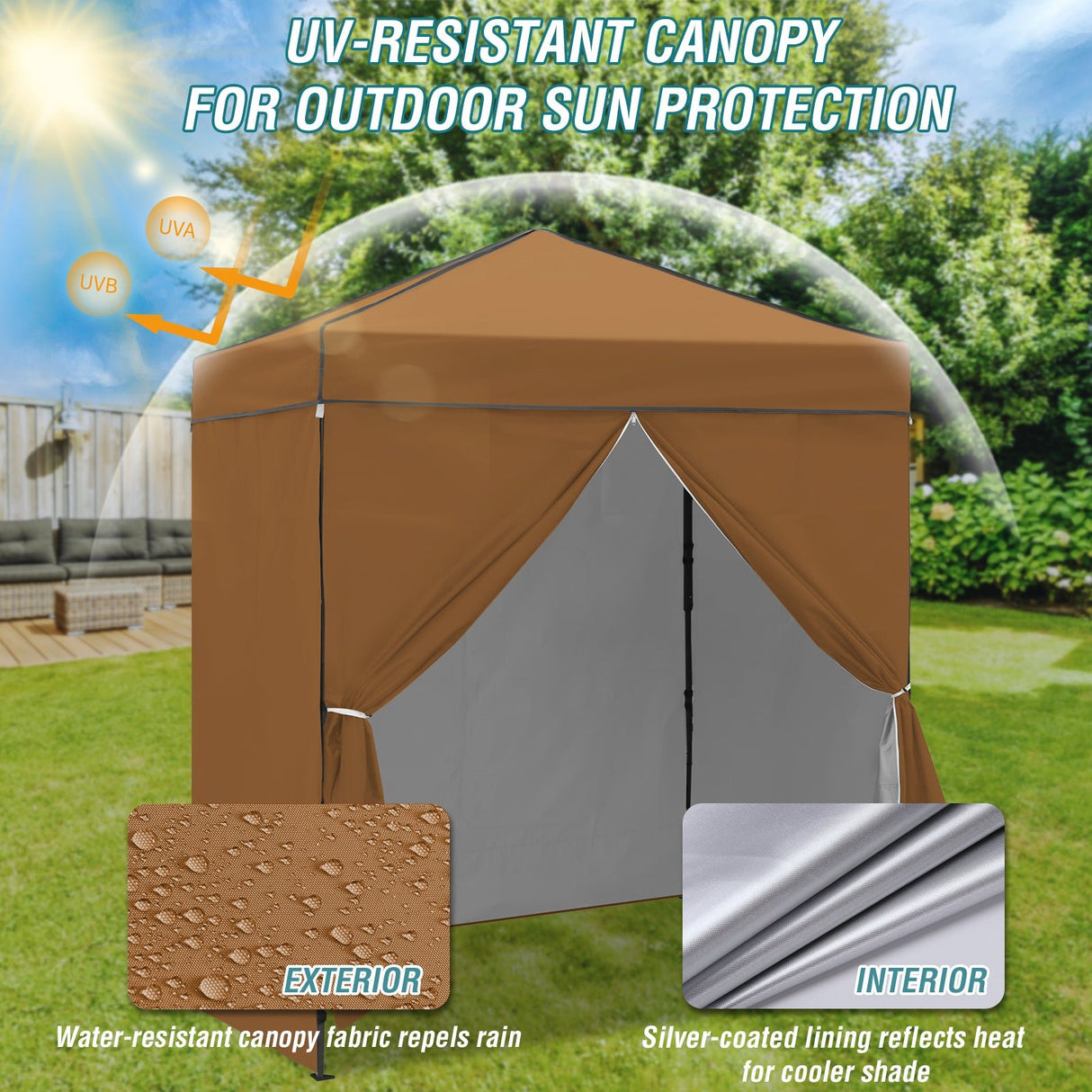 6x4 Instant Pop Up Canopy Tent with 4 Side Wall Panels - Eagle Peak Custom Canopy Tent