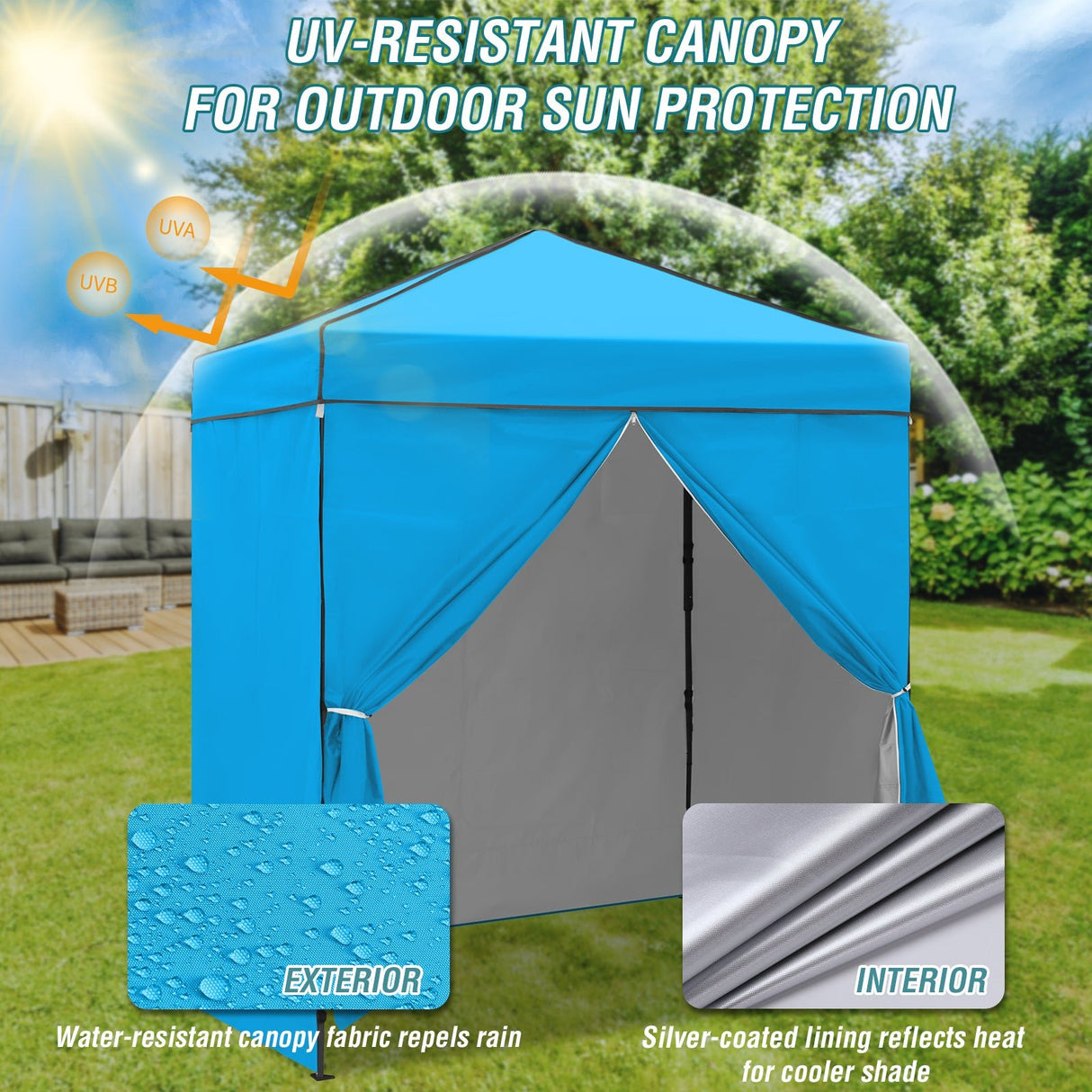 6x4 Instant Pop Up Canopy Tent with 4 Side Wall Panels - Eagle Peak Custom Canopy Tent