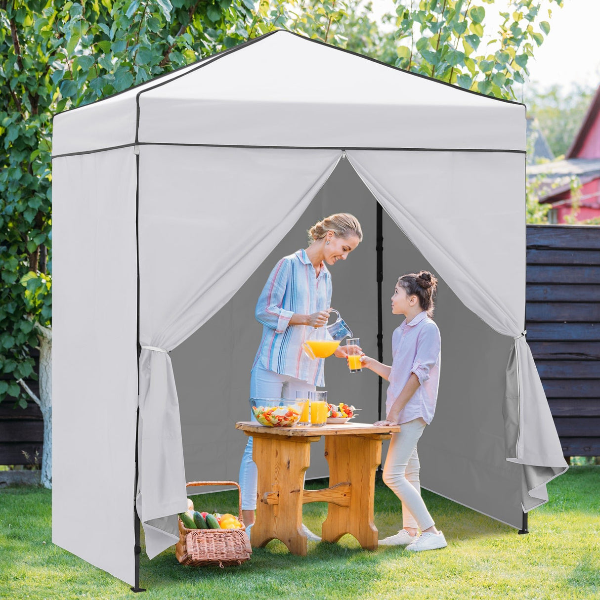 6x4 Instant Pop Up Canopy Tent with 4 Side Wall Panels - Eagle Peak Custom Canopy Tent