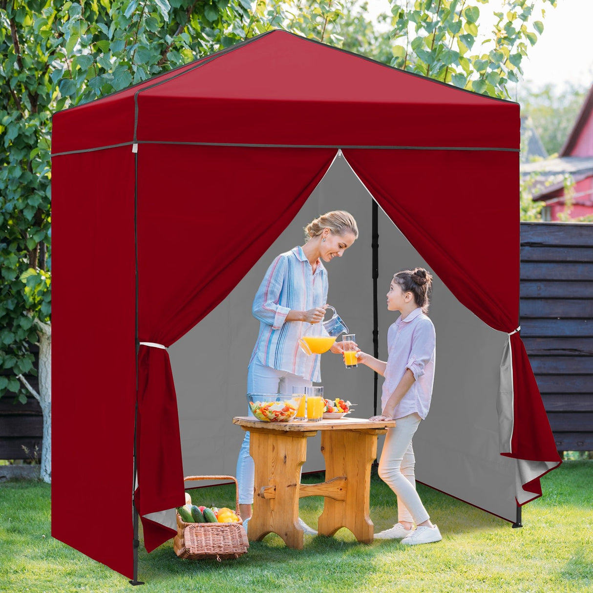6x4 Instant Pop Up Canopy Tent with 4 Side Wall Panels - Eagle Peak Custom Canopy Tent