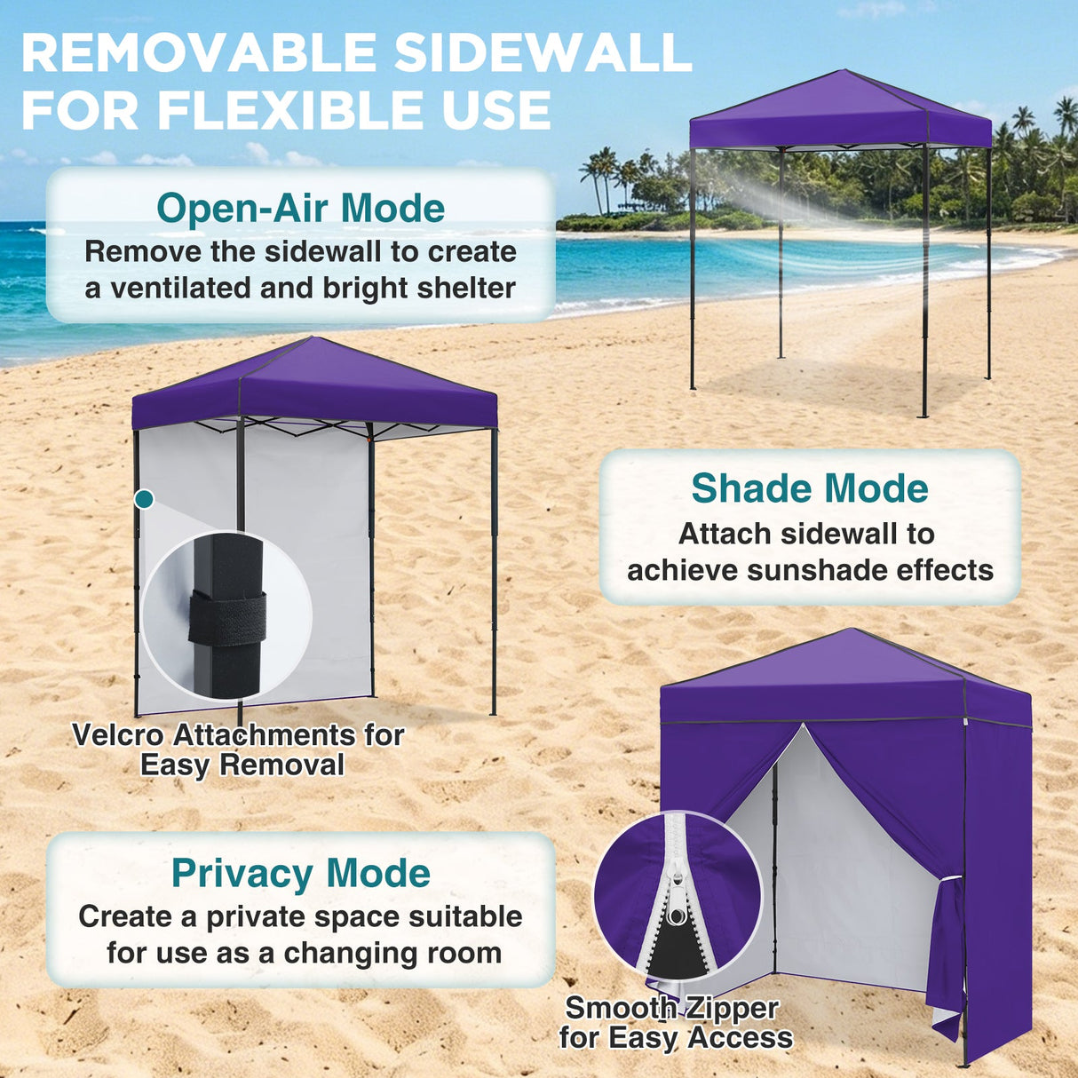 6x4 Instant Pop Up Canopy Tent with 4 Side Wall Panels - Eagle Peak®