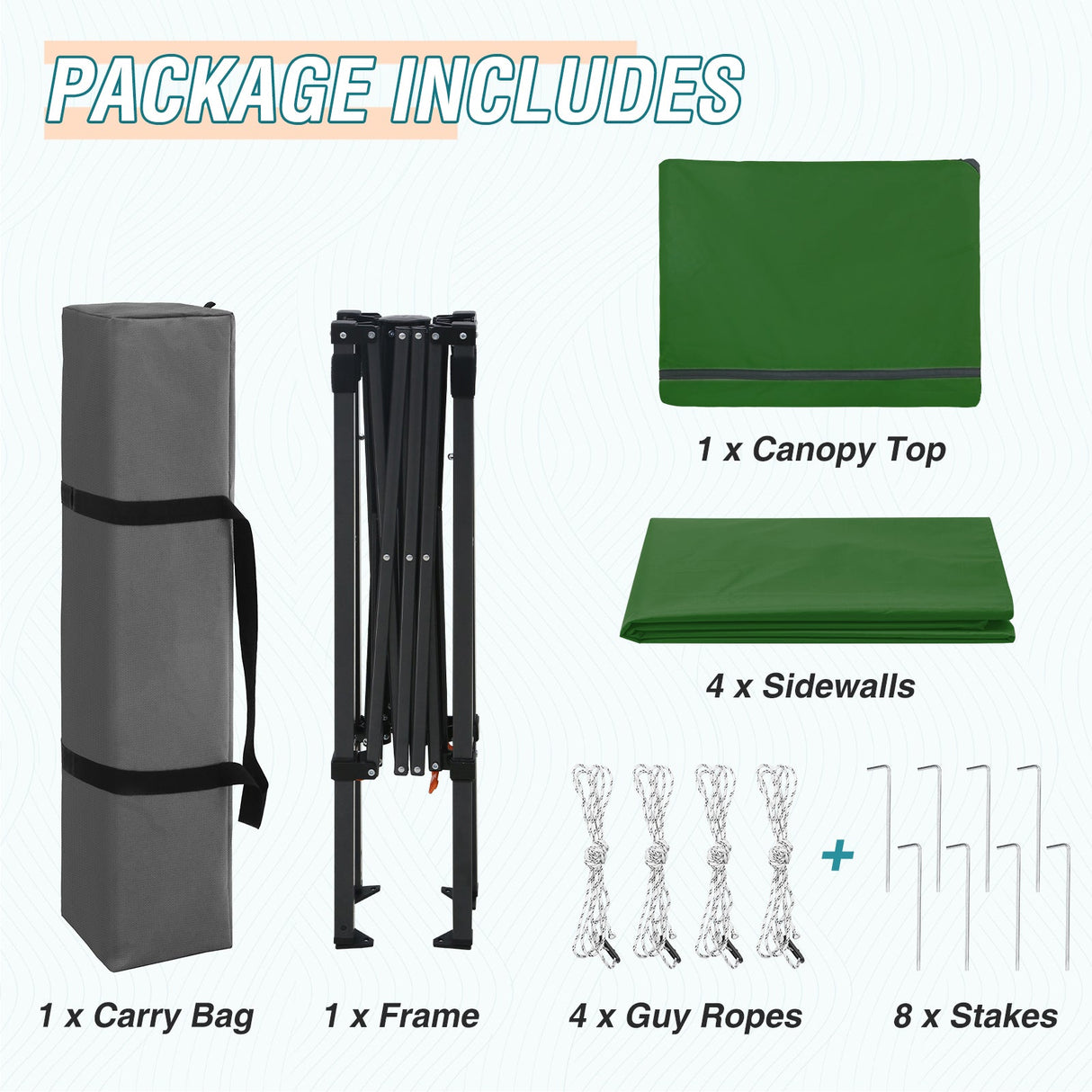 6x4 Instant Pop Up Canopy Tent with 4 Side Wall Panels - Eagle Peak Custom Canopy Tent