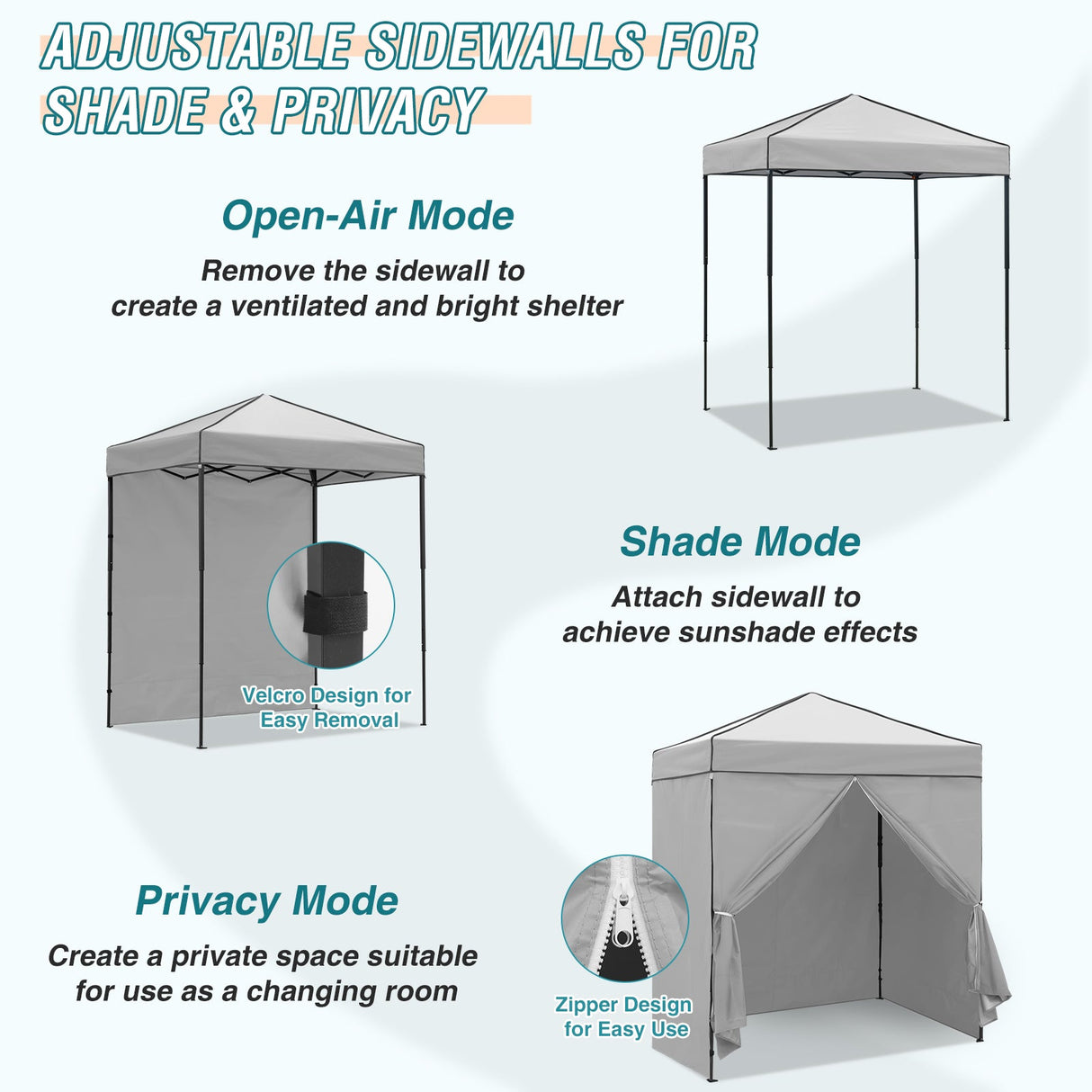 6x4 Instant Pop Up Canopy Tent with 4 Side Wall Panels - Eagle Peak Custom Canopy Tent