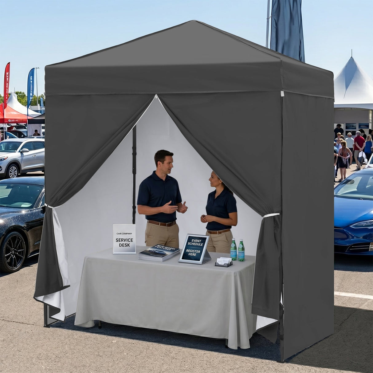 6x4 Instant Pop Up Canopy Tent with 4 Side Wall Panels - Eagle Peak®