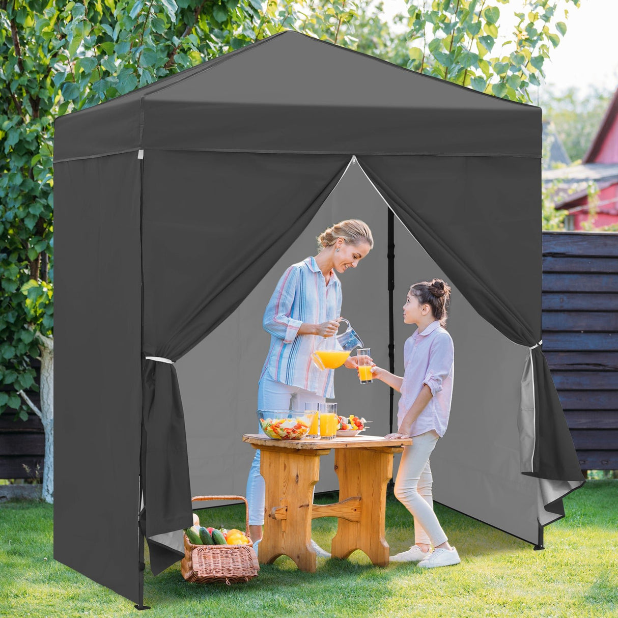6x4 Instant Pop Up Canopy Tent with 4 Side Wall Panels - Eagle Peak Custom Canopy Tent