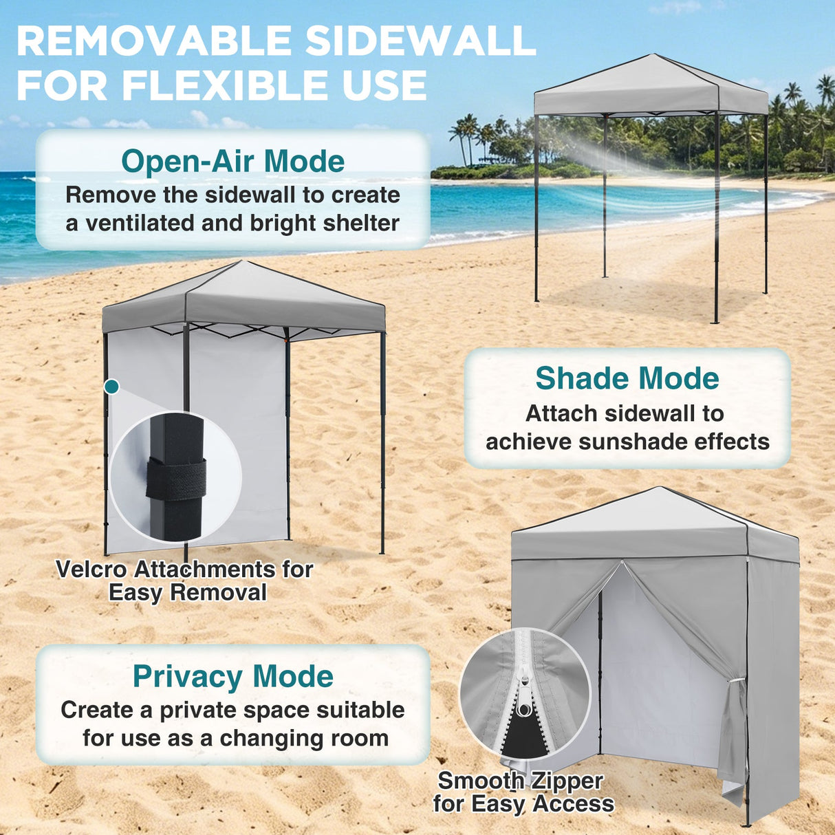 6x4 Instant Pop Up Canopy Tent with 4 Side Wall Panels - Eagle Peak®
