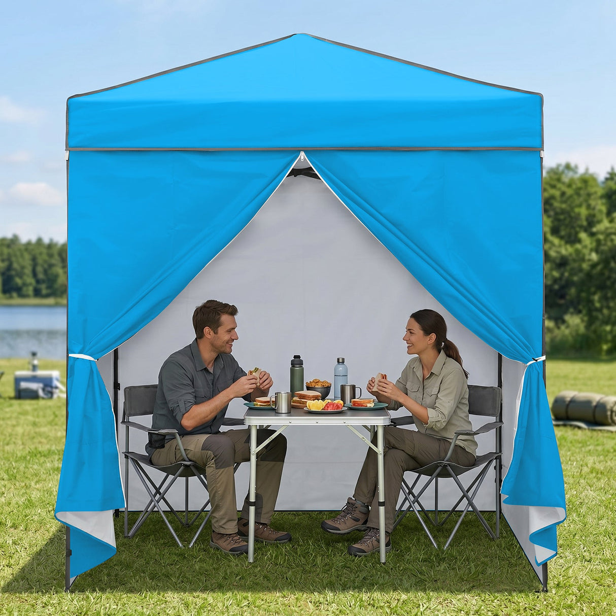 6x4 Instant Pop Up Canopy Tent with 4 Side Wall Panels - Eagle Peak®