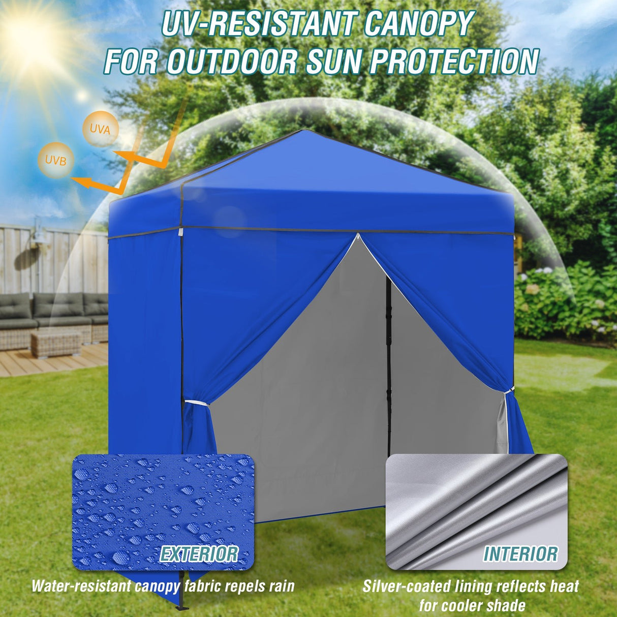 6x4 Instant Pop Up Canopy Tent with 4 Side Wall Panels - Eagle Peak Custom Canopy Tent