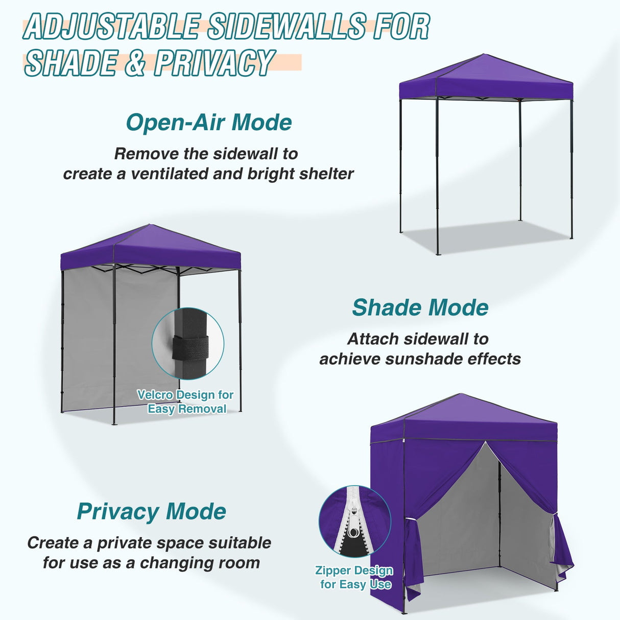 6x4 Instant Pop Up Canopy Tent with 4 Side Wall Panels - Eagle Peak Custom Canopy Tent