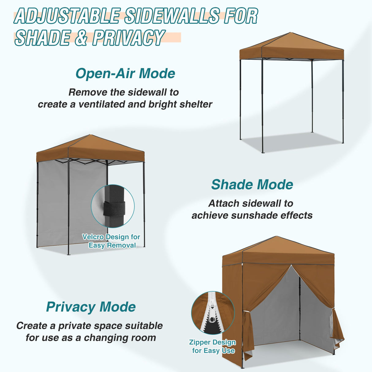 6x4 Instant Pop Up Canopy Tent with 4 Side Wall Panels - Eagle Peak Custom Canopy Tent