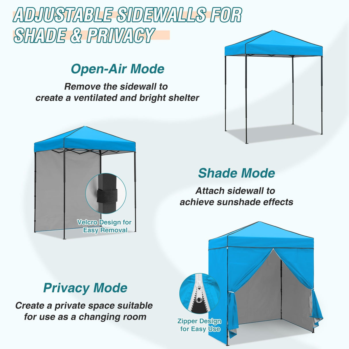 6x4 Instant Pop Up Canopy Tent with 4 Side Wall Panels - Eagle Peak Custom Canopy Tent