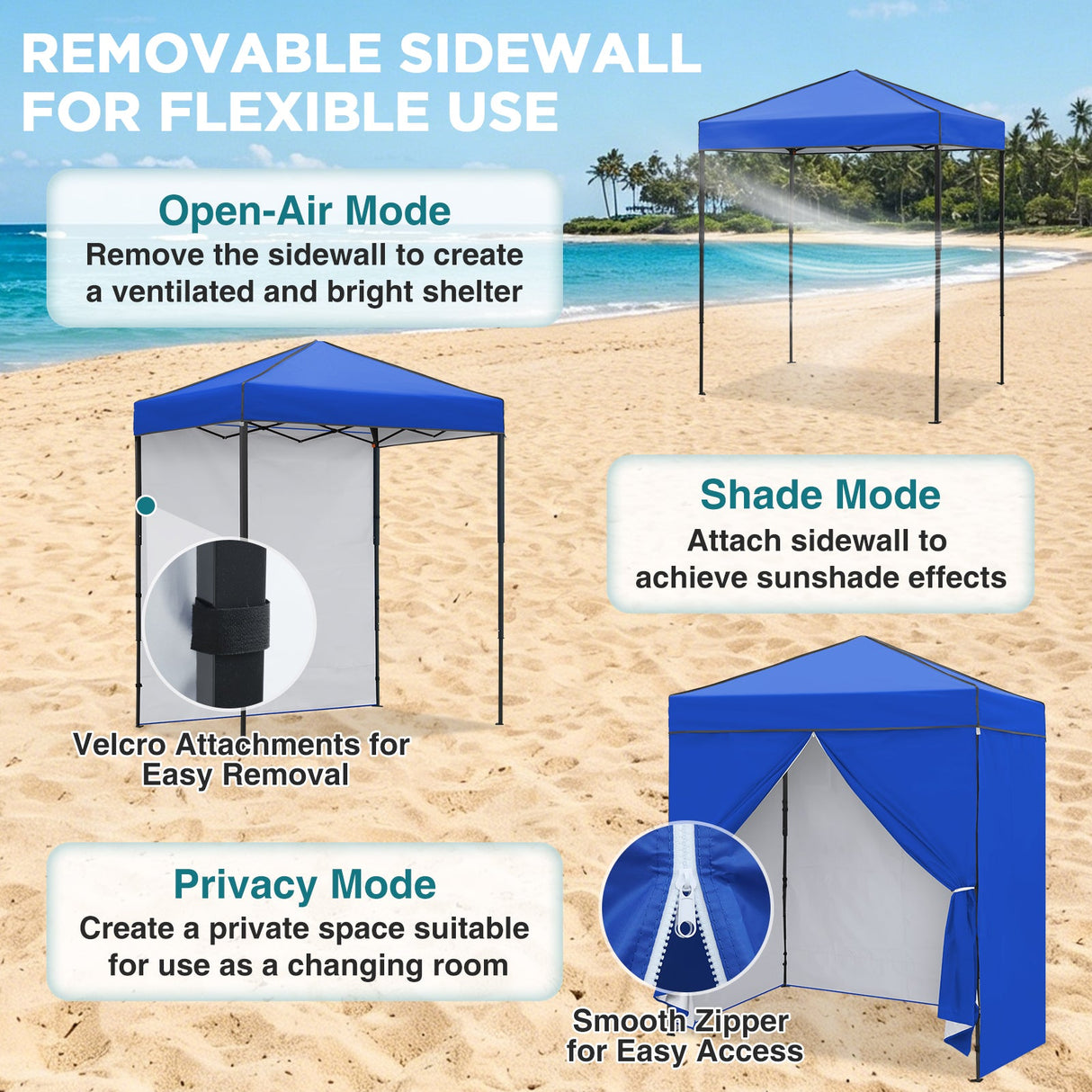 6x4 Instant Pop Up Canopy Tent with 4 Side Wall Panels - Eagle Peak®