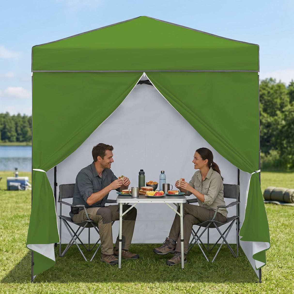 6x4 Instant Pop Up Canopy Tent with 4 Side Wall Panels - Eagle Peak®